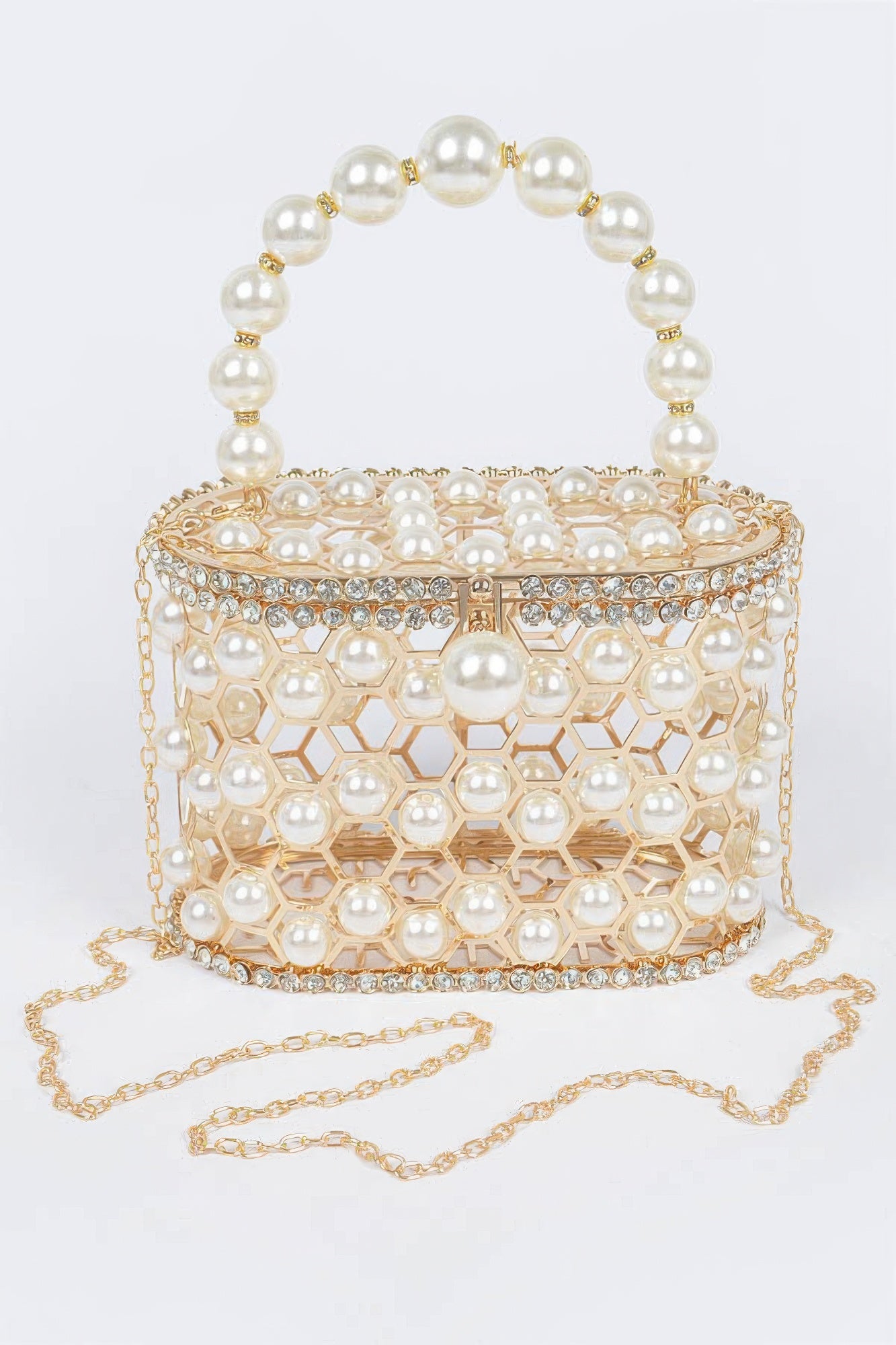 Faux Pearl Mesh Party Clutch | Mixtshop LLC