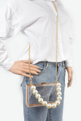 Pearl Handle Transparent Frame Clutch | Mixtshop LLC
