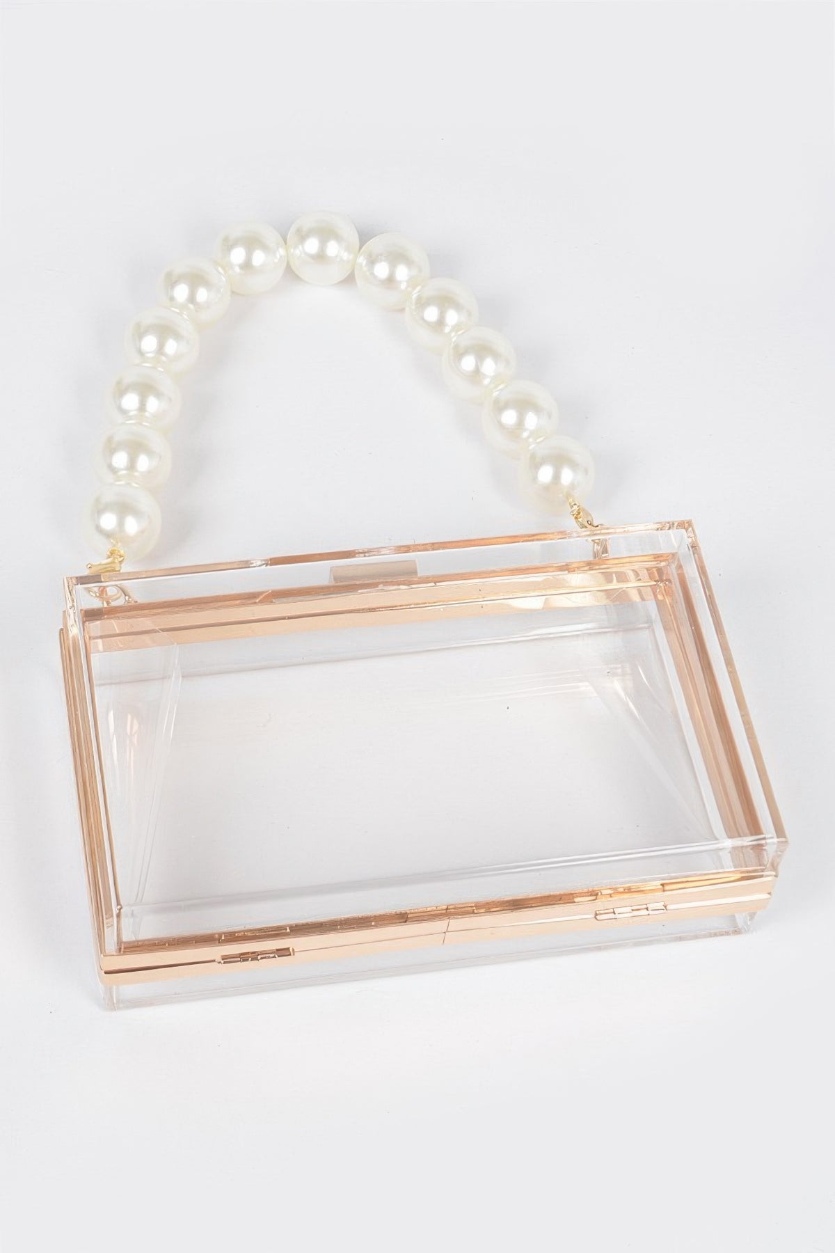 Pearl Handle Transparent Frame Clutch | Mixtshop LLC