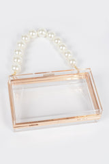 Pearl Handle Transparent Frame Clutch | Mixtshop LLC