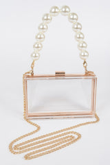 Pearl Handle Transparent Frame Clutch | Mixtshop LLC
