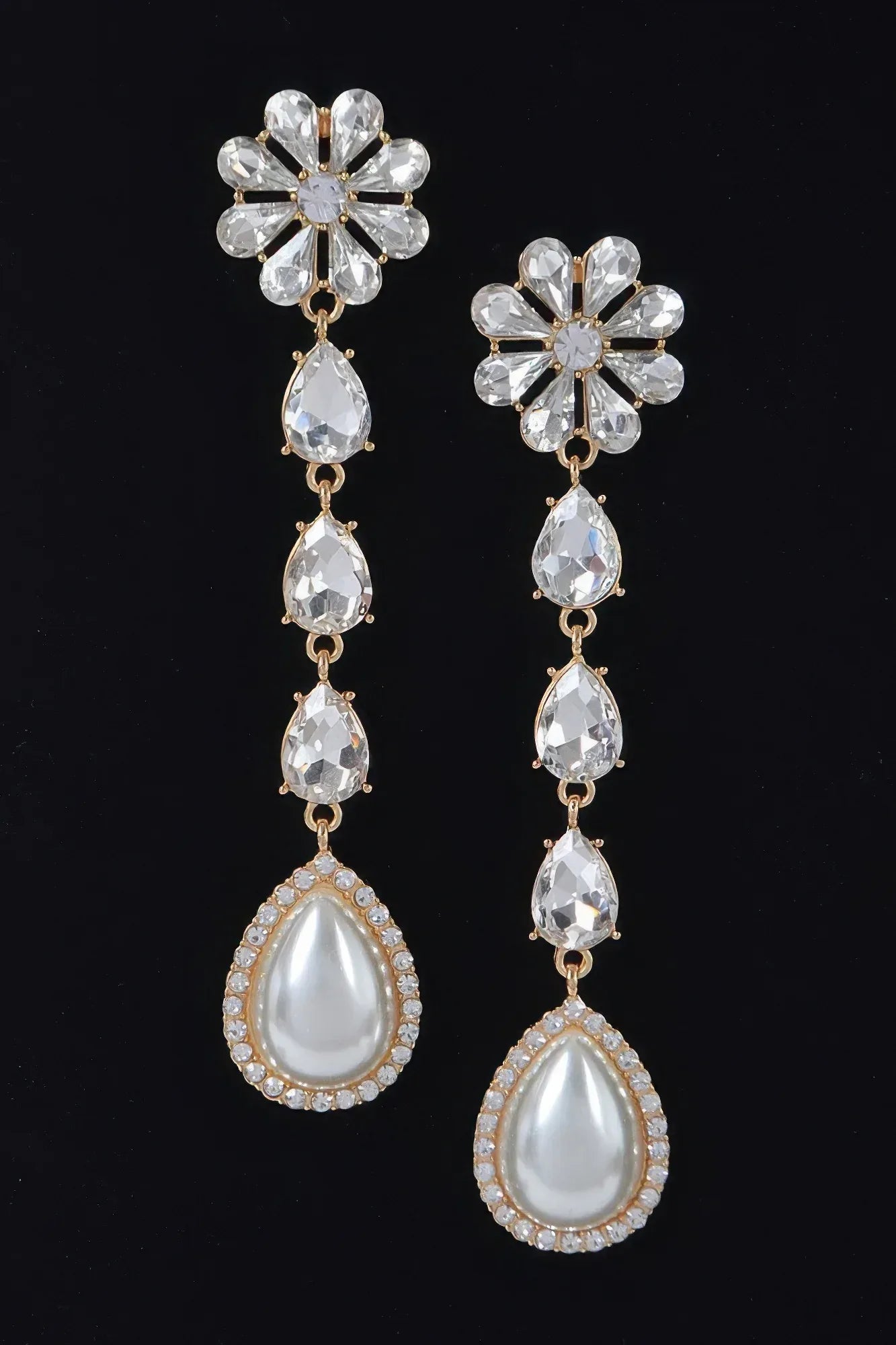 Pearl Rhinestone Drop Earring | Mixtshop LLC Main image