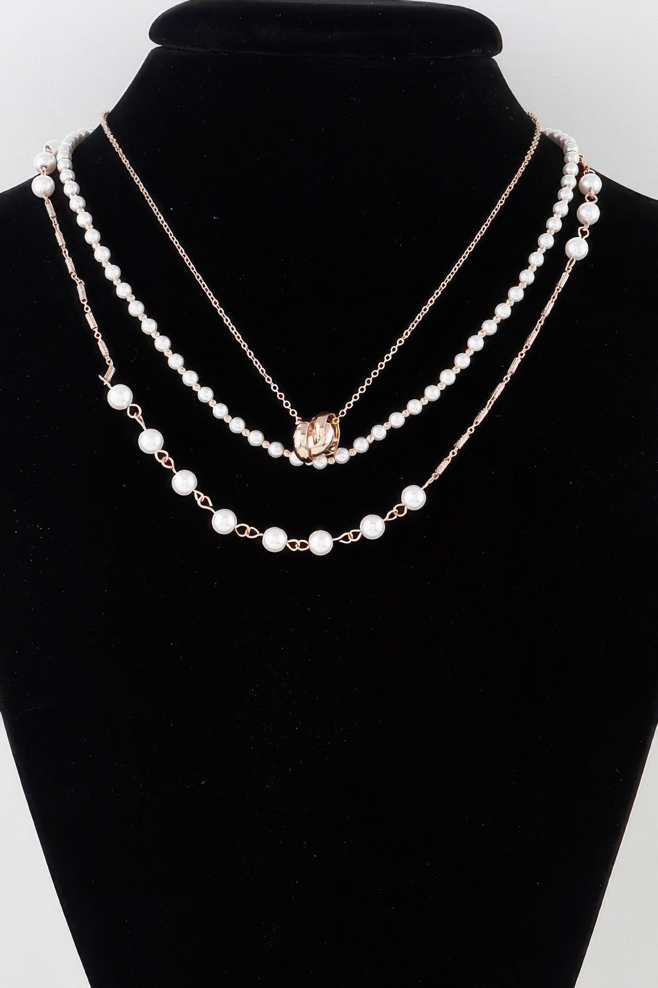 Triple Ring Beaded Necklace | Mixtshop LLC Main image