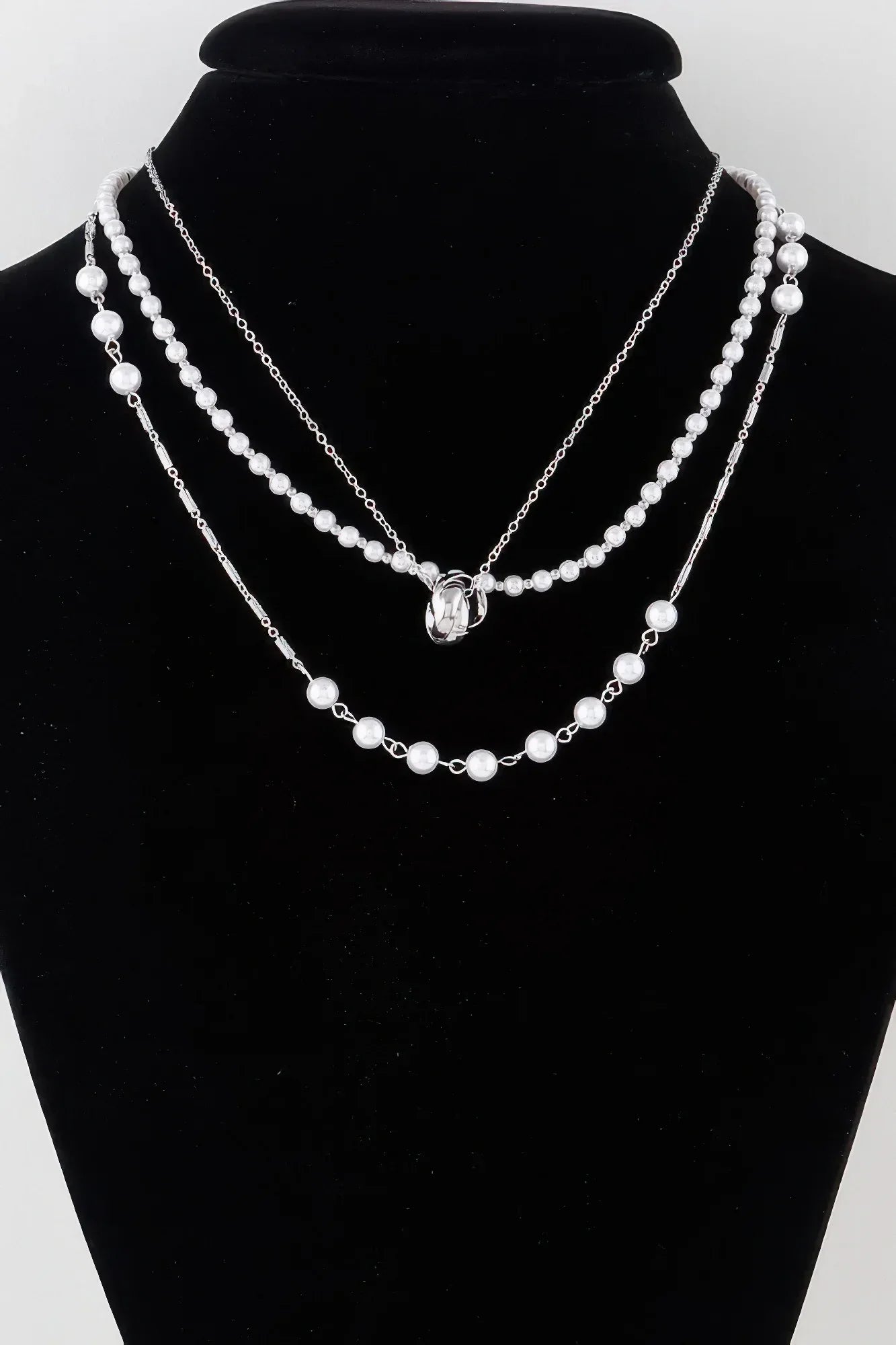 Triple Ring Beaded Necklace | Mixtshop LLC