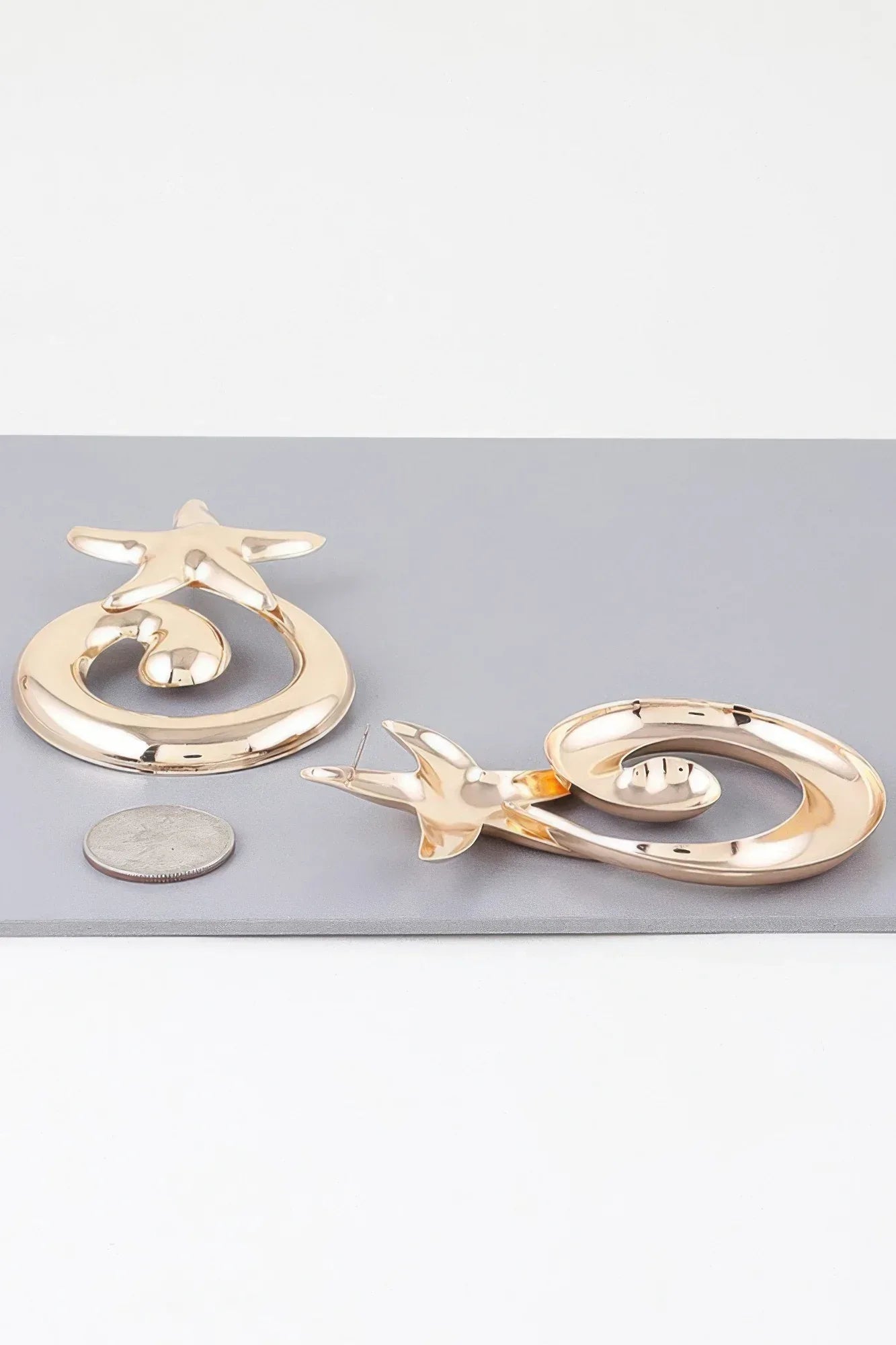Abstract Shiny Twisted Plate Earrings | Mixtshop LLC