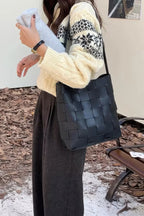 Faux Leather Braided Shoulder Bag W Pouch | Mixtshop LLC