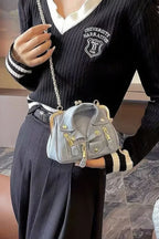 Faux Denim Leather Jacket Style Crossbody Bag | Mixtshop LLC