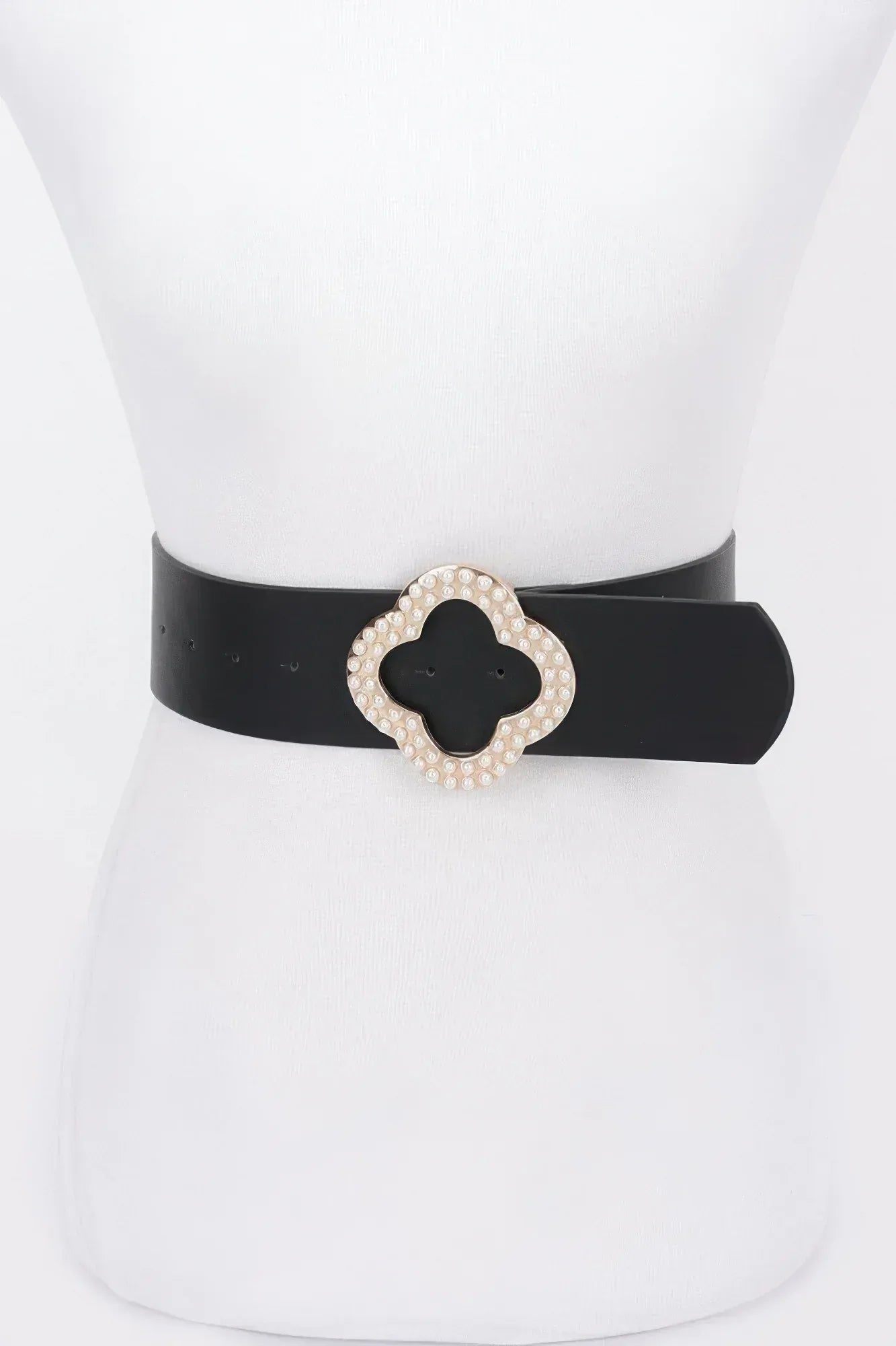 Pearl Metal Buckle Metallic Stretch Belt | Mixtshop LLC Main image