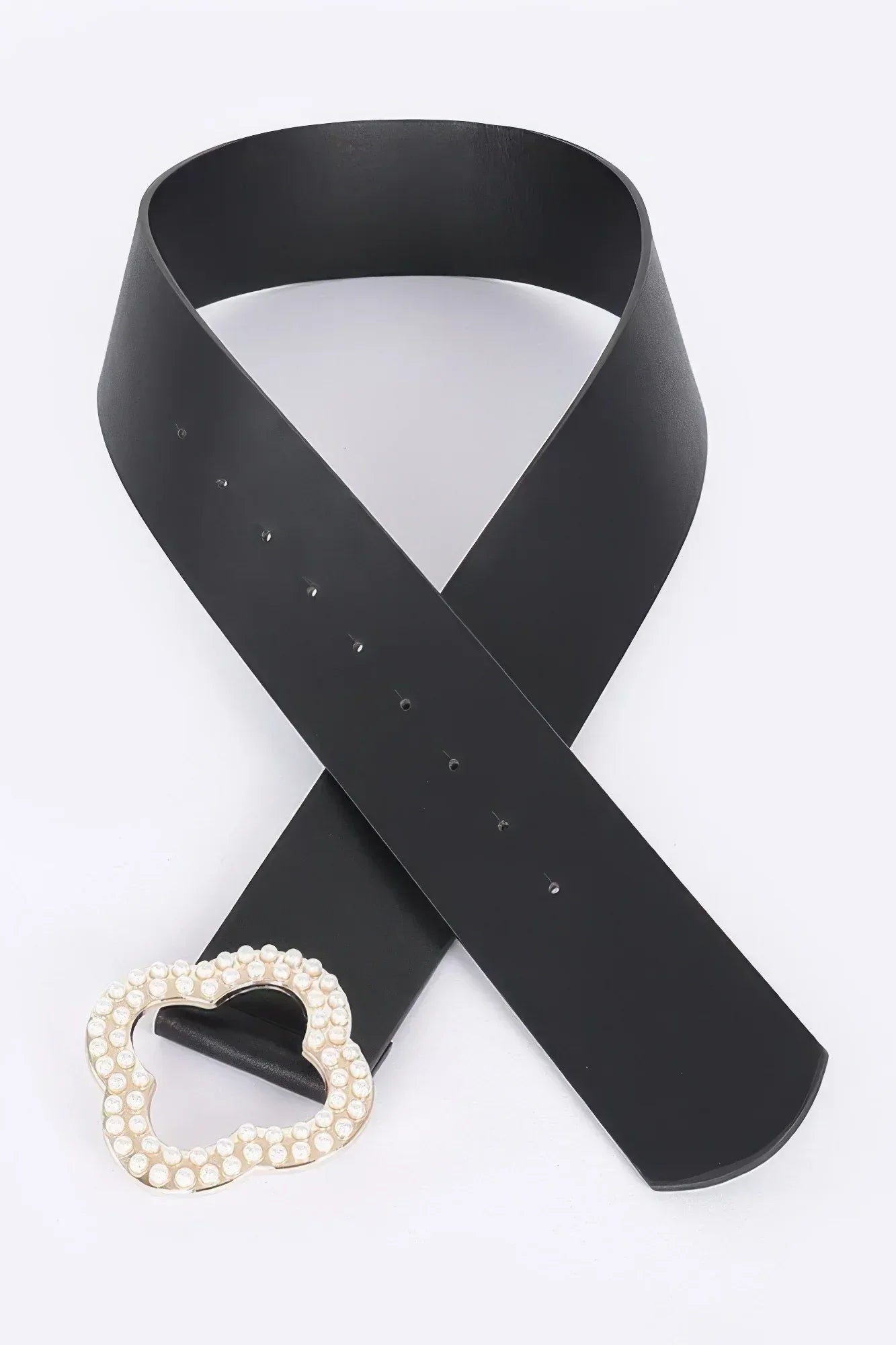 Pearl Metal Buckle Metallic Stretch Belt Secondary image