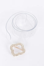 Rhinestone Metal Buckle Clear Belt | Mixtshop LLC