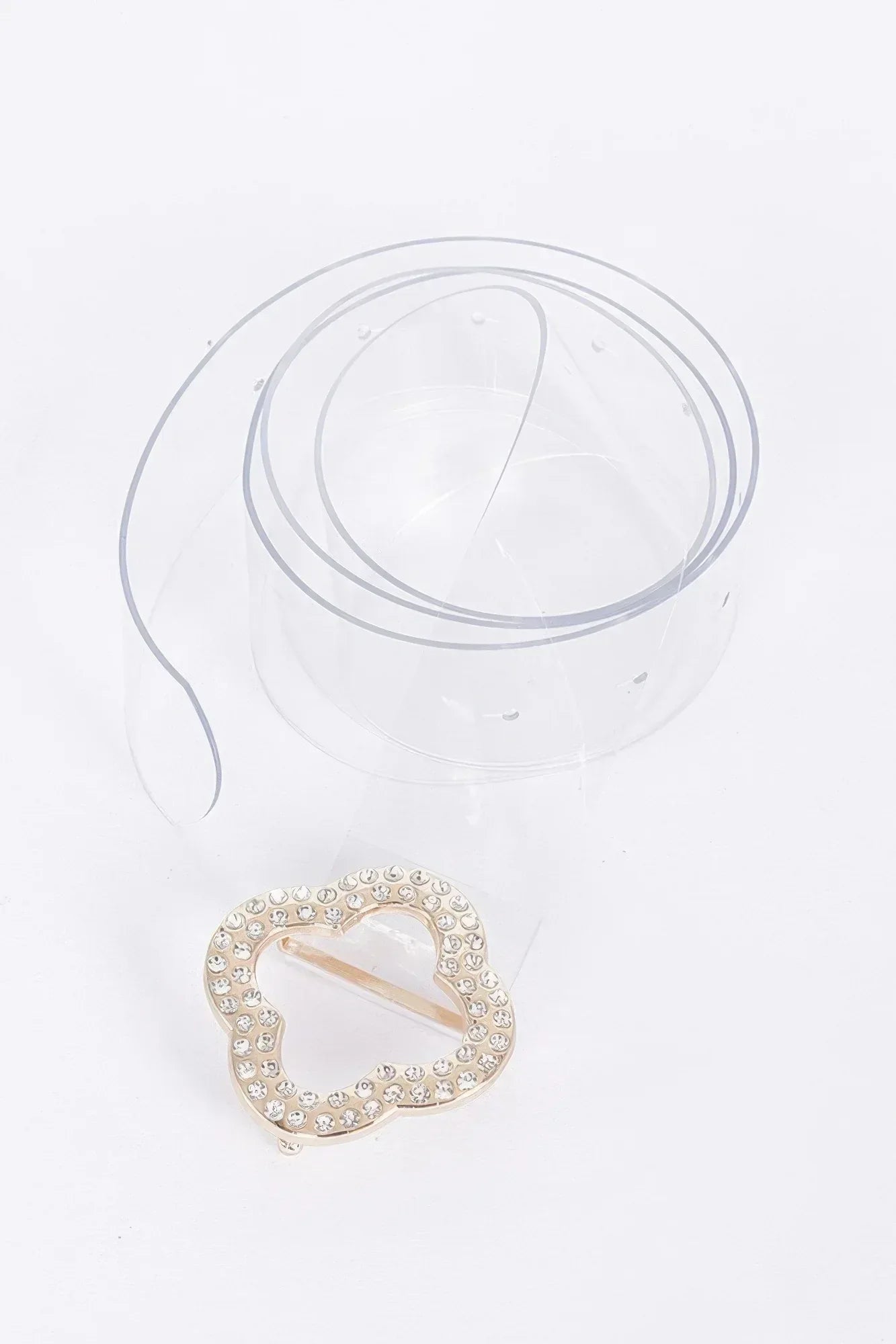 Rhinestone Metal Buckle Clear Belt | Mixtshop LLC