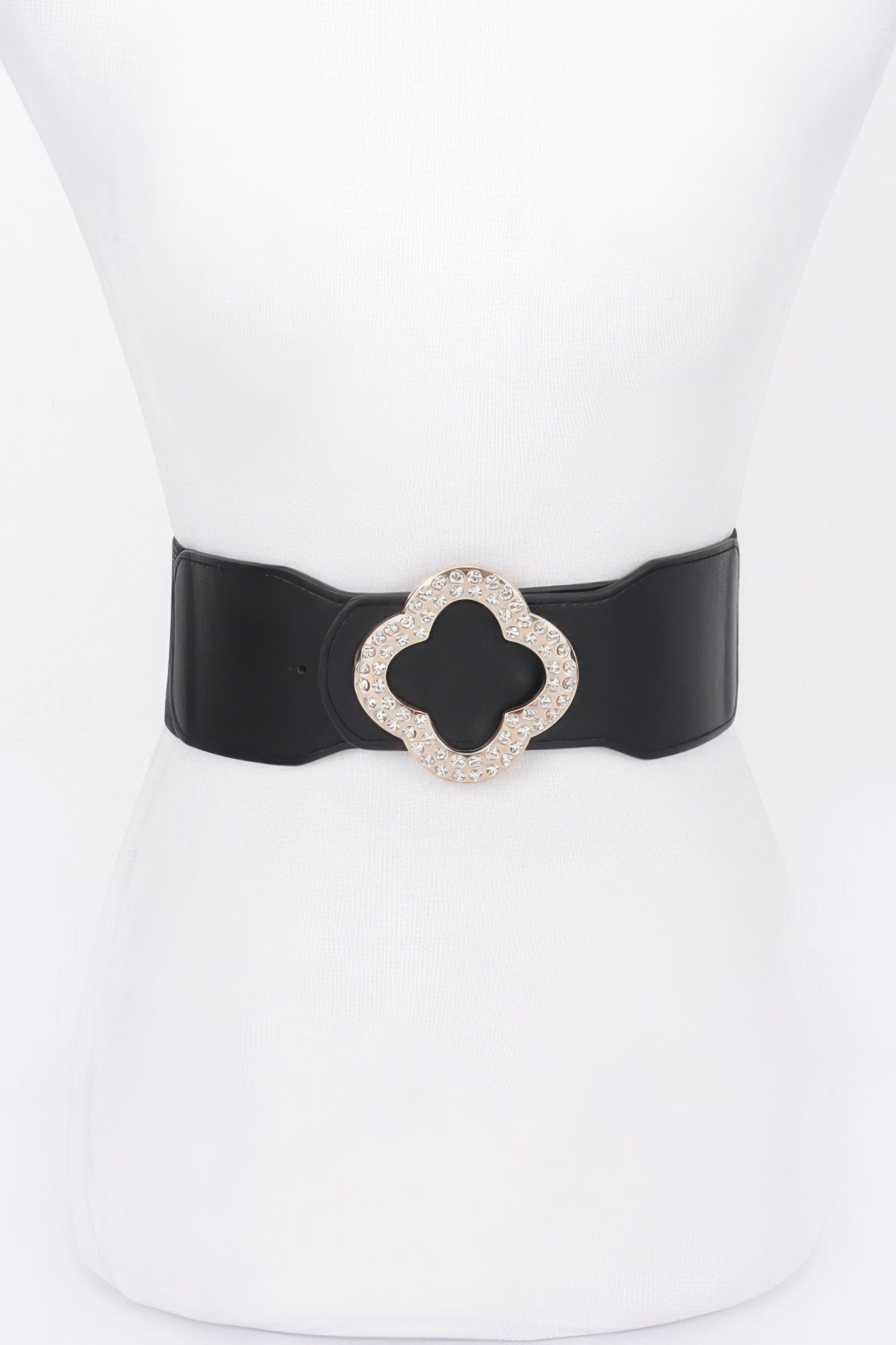 Faux Leather Metal Buckle Stretch Plus Size Belt | Mixtshop LLC
