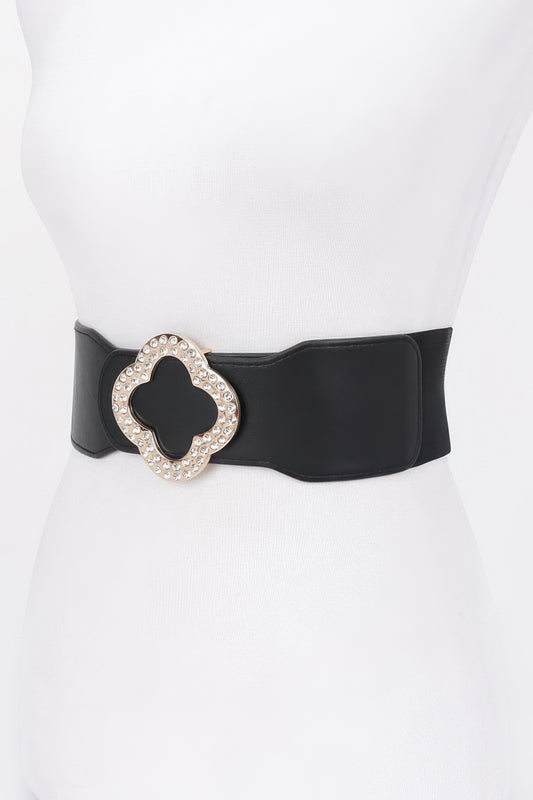 Faux Leather Metal Buckle Stretch Plus Size Belt | Mixtshop LLC