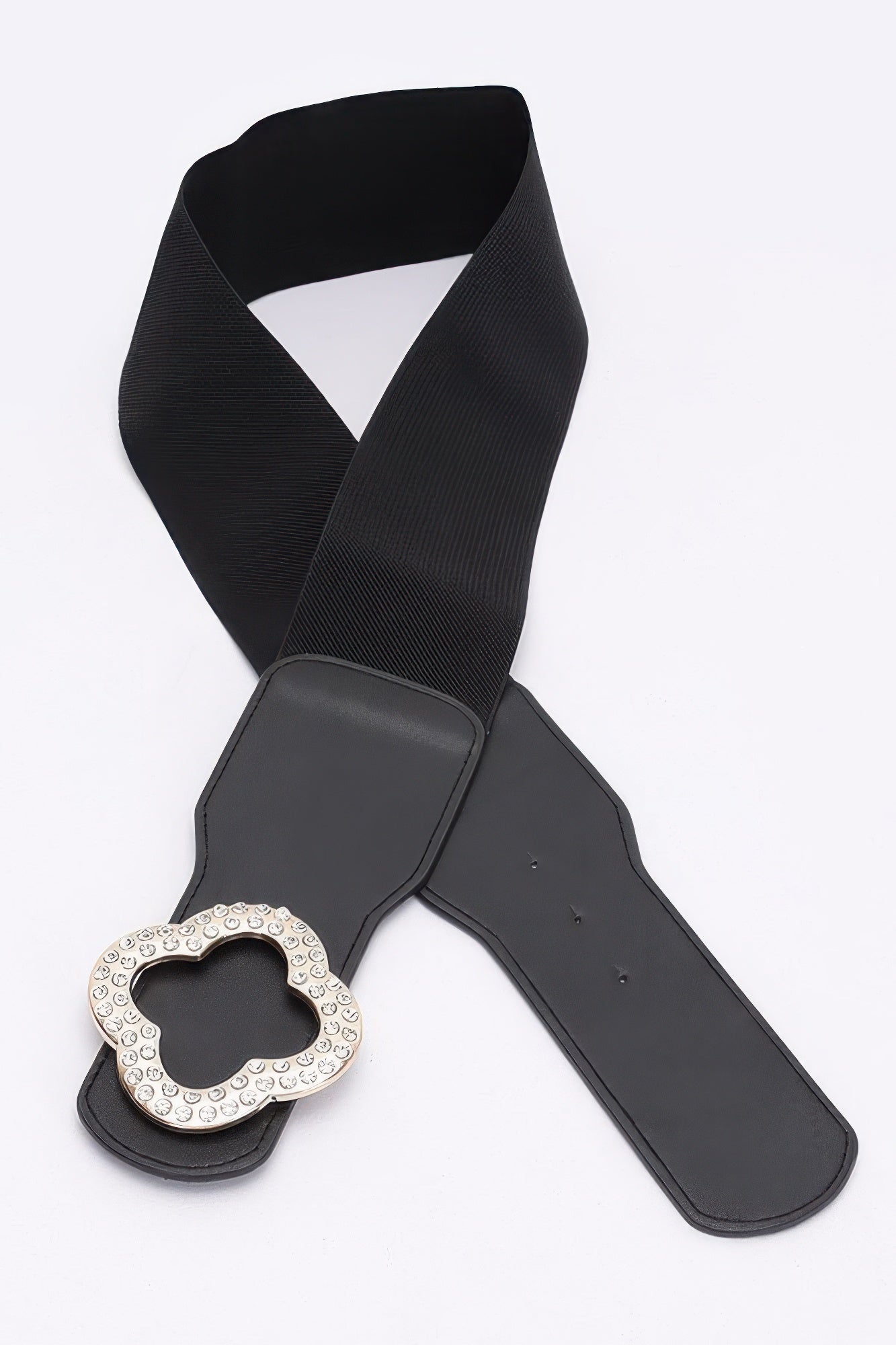 Faux Leather Metal Buckle Stretch Plus Size Belt | Mixtshop LLC