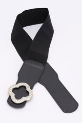 Faux Leather Metal Buckle Stretch Plus Size Belt | Mixtshop LLC