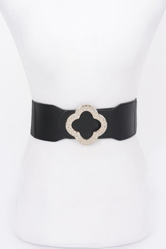 Faux Leather Metal Buckle Stretch Plus Size Belt | Mixtshop LLC