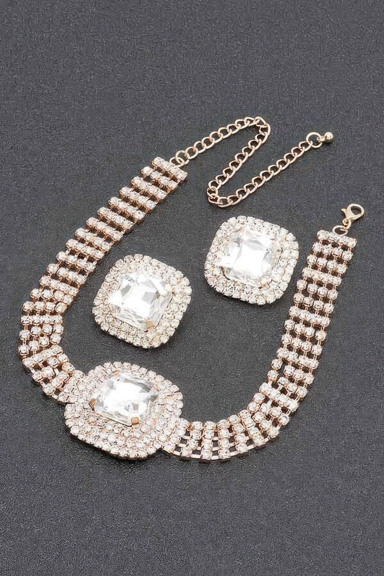 Rhinestone Necklace Set Secondary image