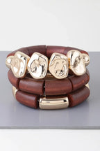 Multi Stone Wood Bracelet | Mixtshop LLC