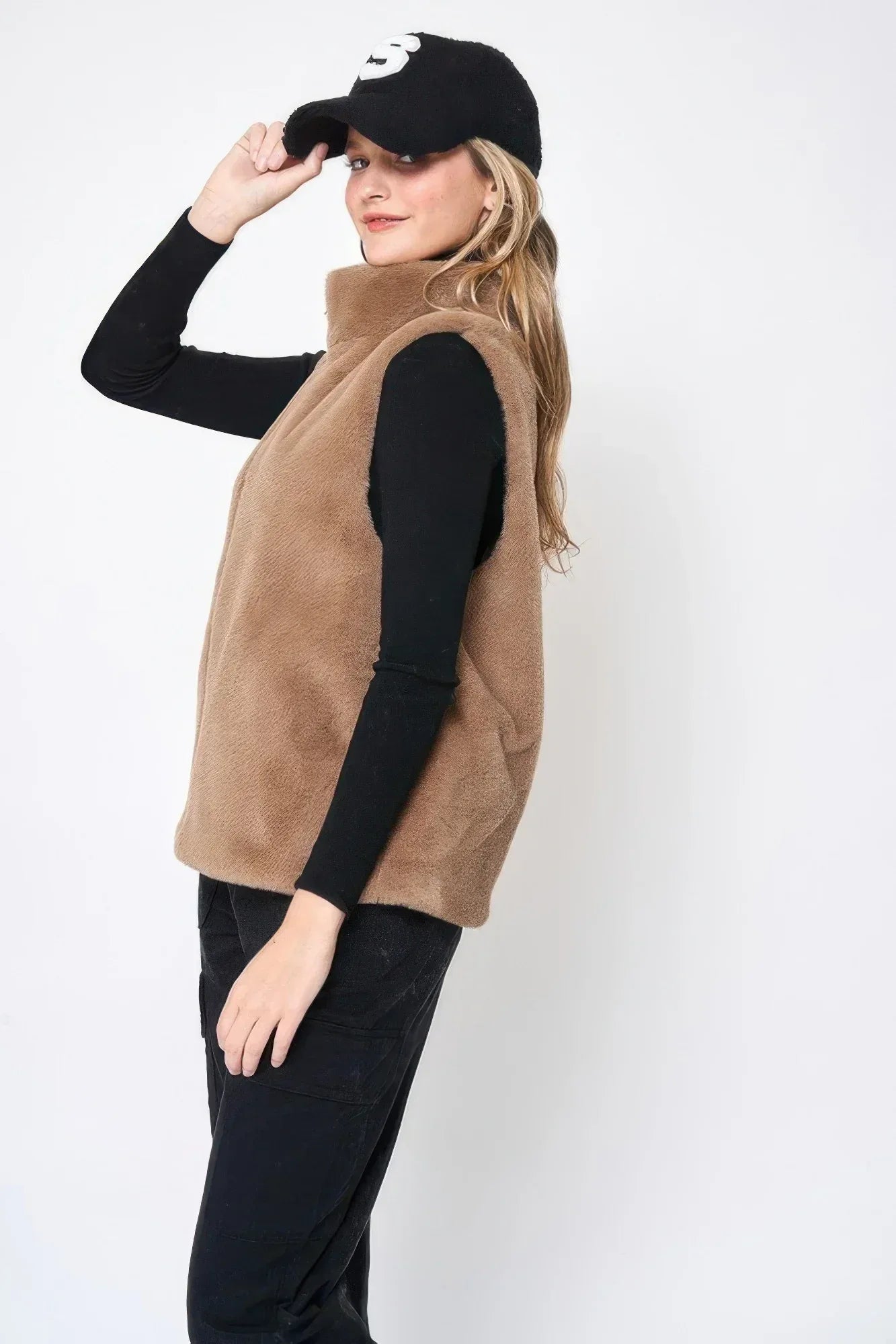 Solid Faux Fur Vest | Mixtshop LLC
