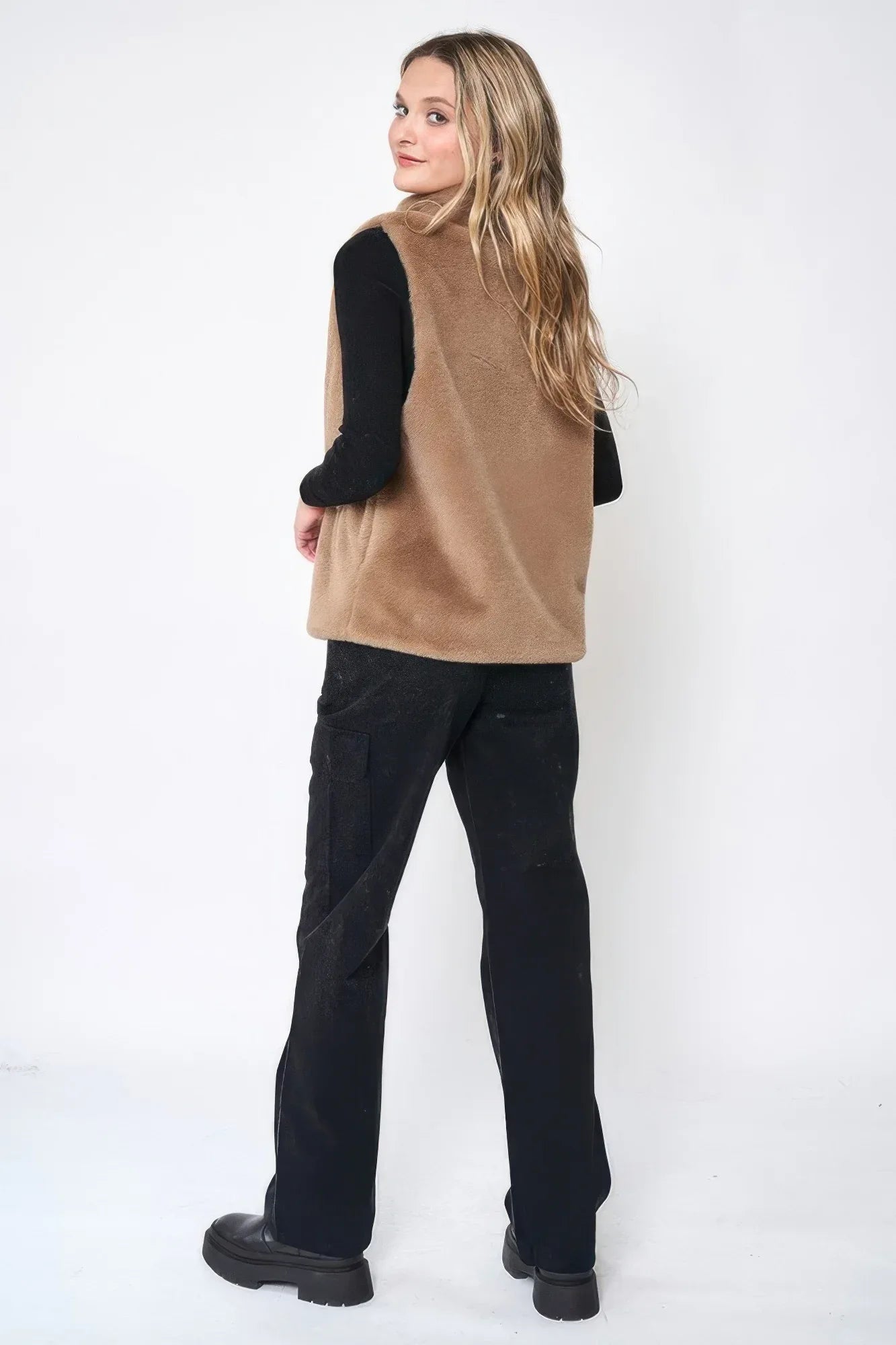 Solid Faux Fur Vest | Mixtshop LLC
