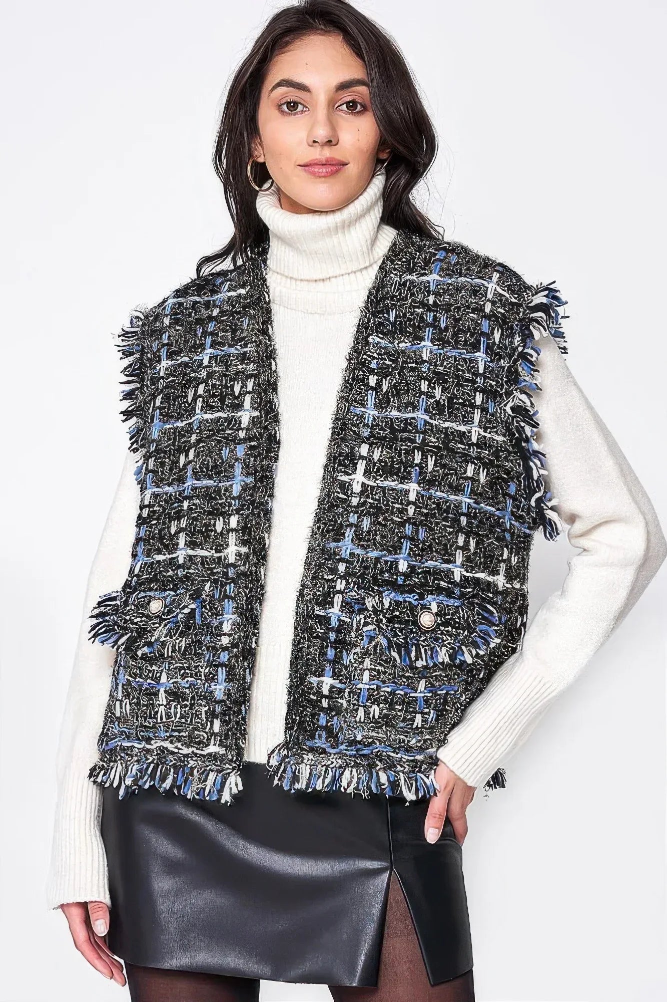 Plaid Tweed Vest | Mixtshop LLC Main image