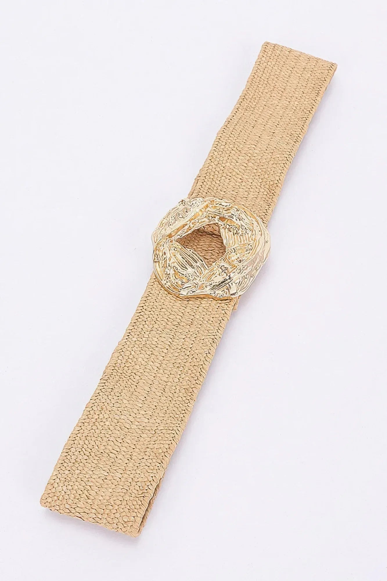 Metal Buckle Elastic Faux Straw Belt | Mixtshop LLC