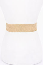 Metal Buckle Elastic Faux Straw Belt | Mixtshop LLC