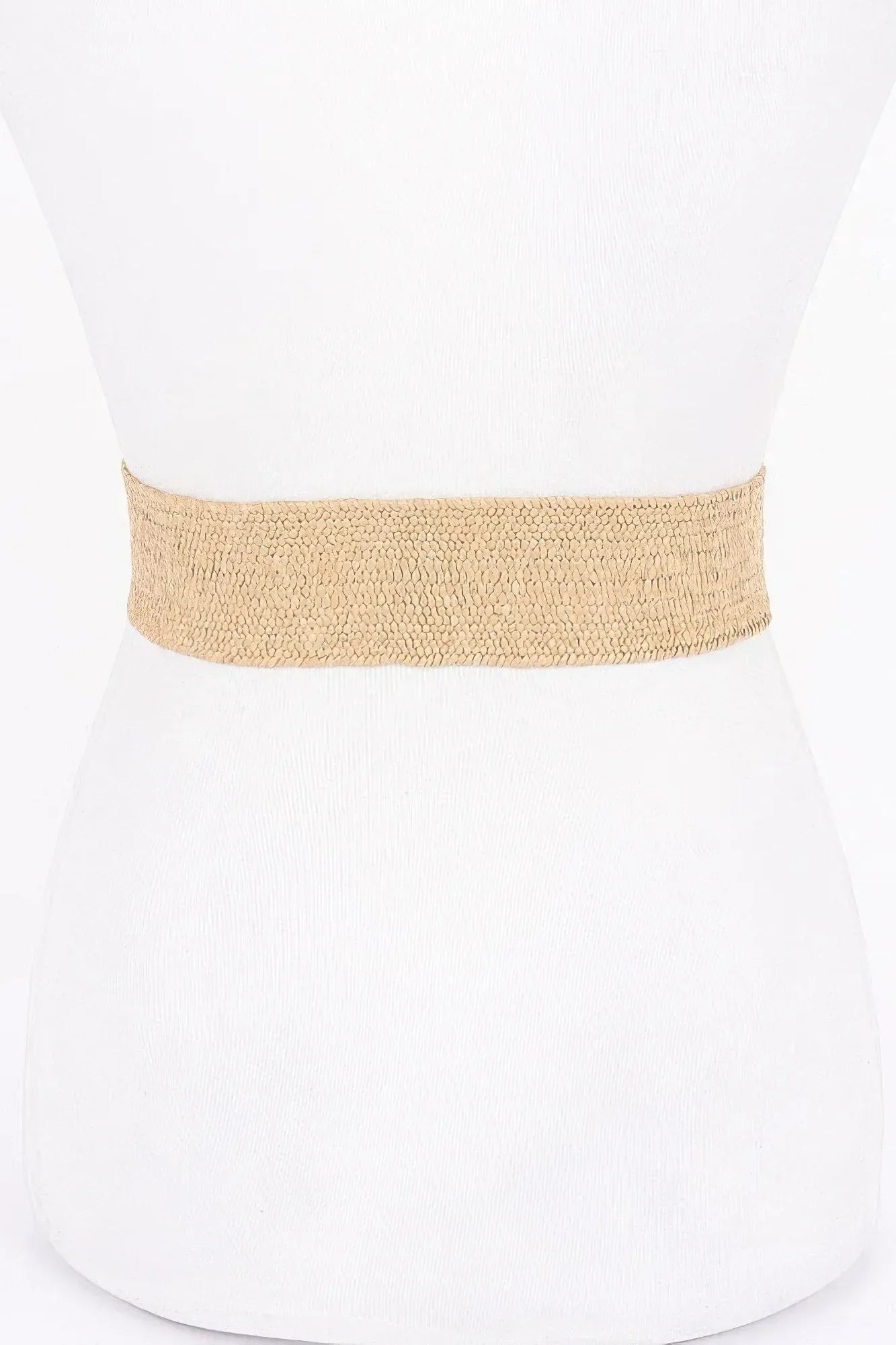 Metal Buckle Elastic Faux Straw Belt | Mixtshop LLC