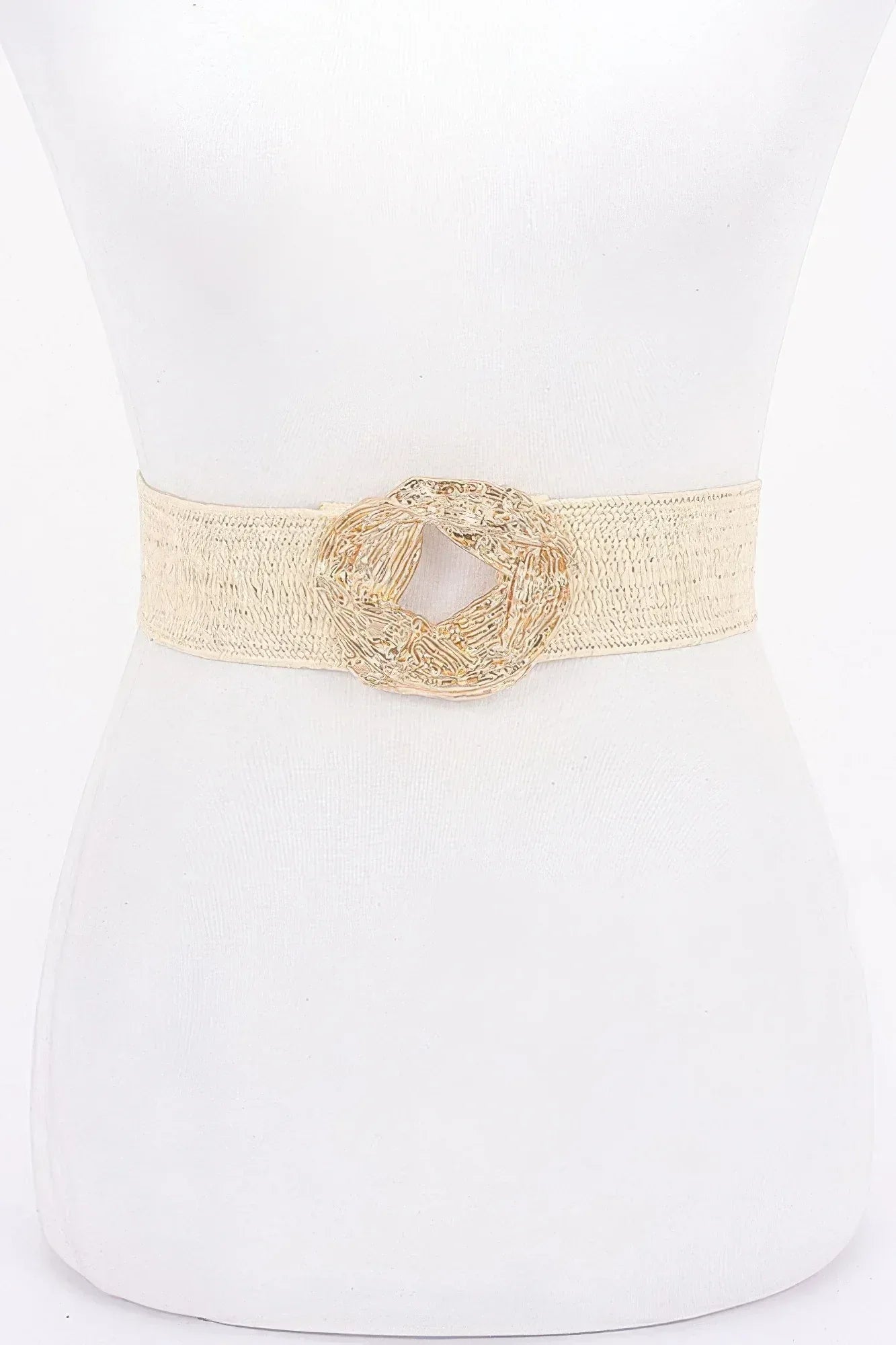 Metal Buckle Elastic Faux Straw Belt | Mixtshop LLC