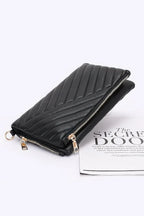 Quilted Faux Leather Half Folded Cltuch | Mixtshop LLC