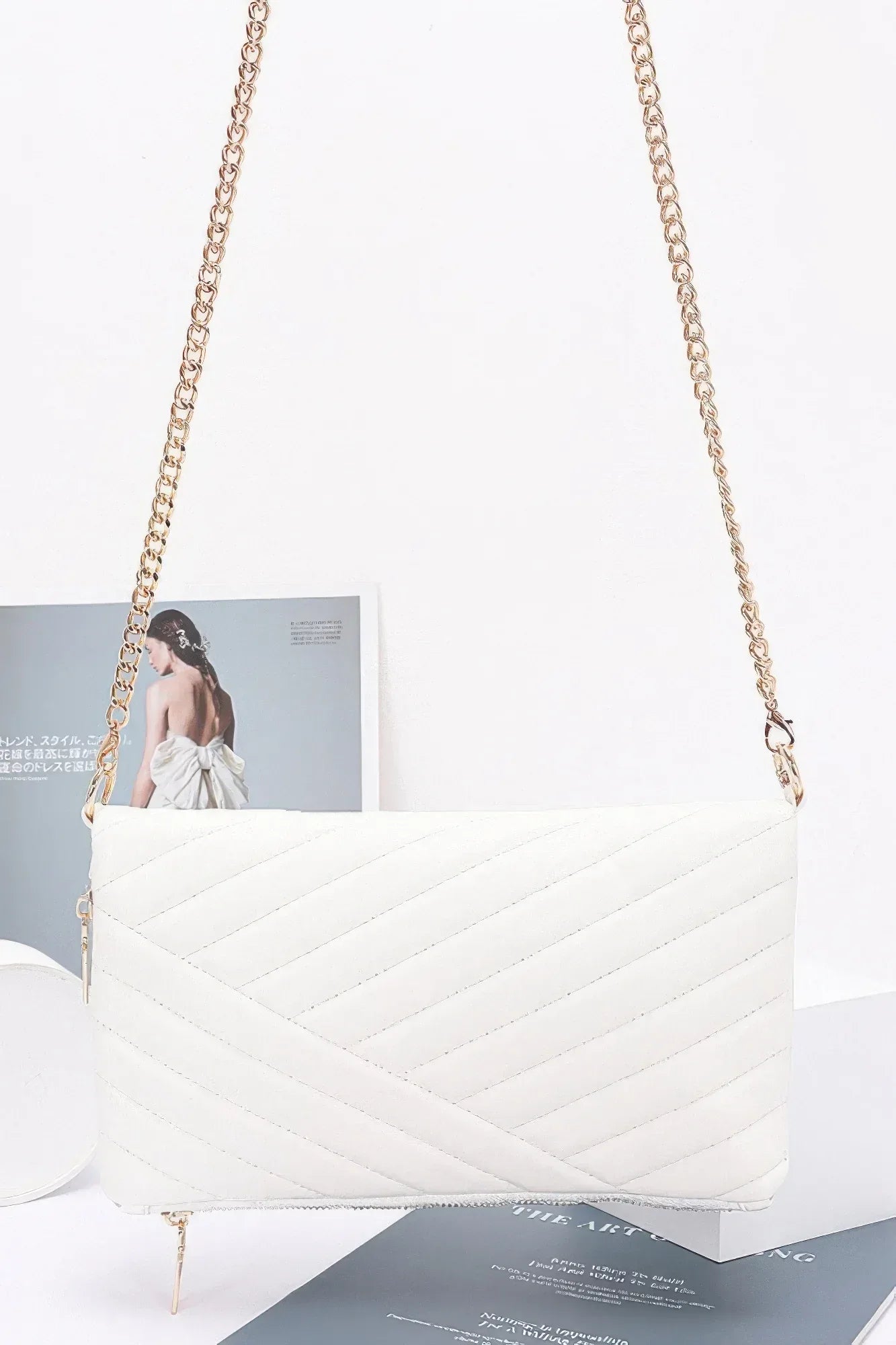 Quilted Faux Leather Half Folded Cltuch | Mixtshop LLC