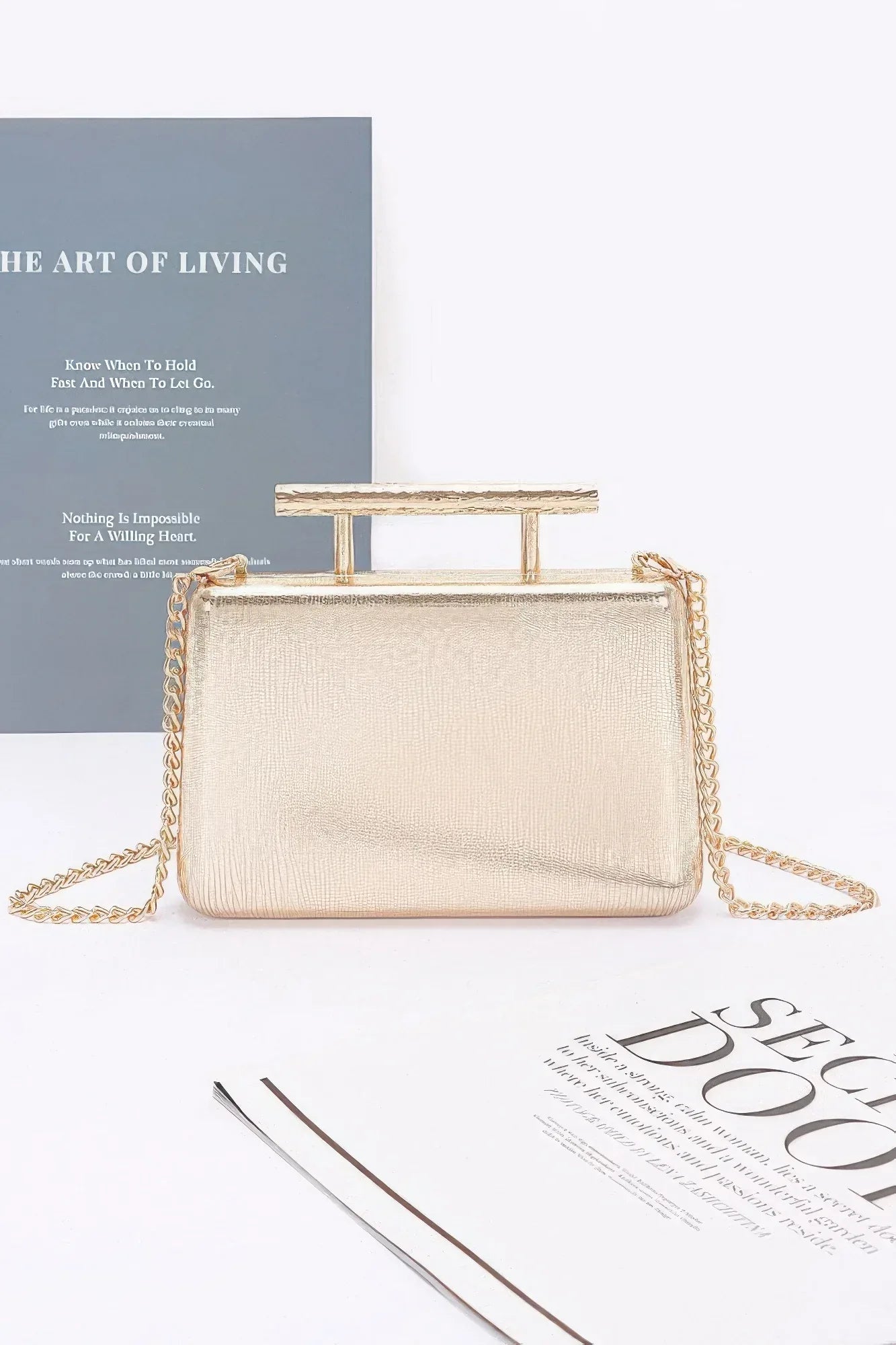 Metal Handle Top Case Clutch | Mixtshop LLC Main image