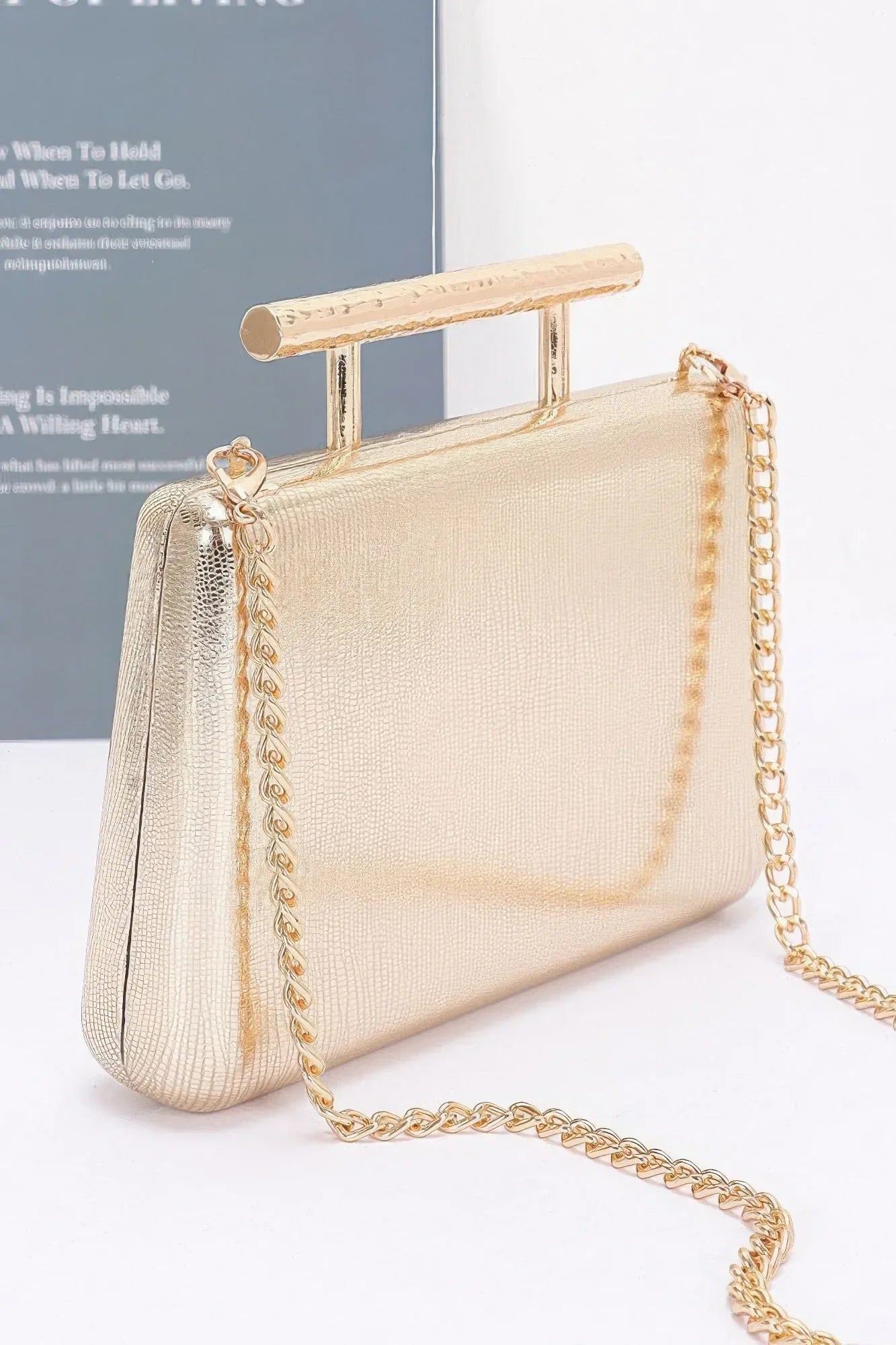 Metal Handle Top Case Clutch | Mixtshop LLC
