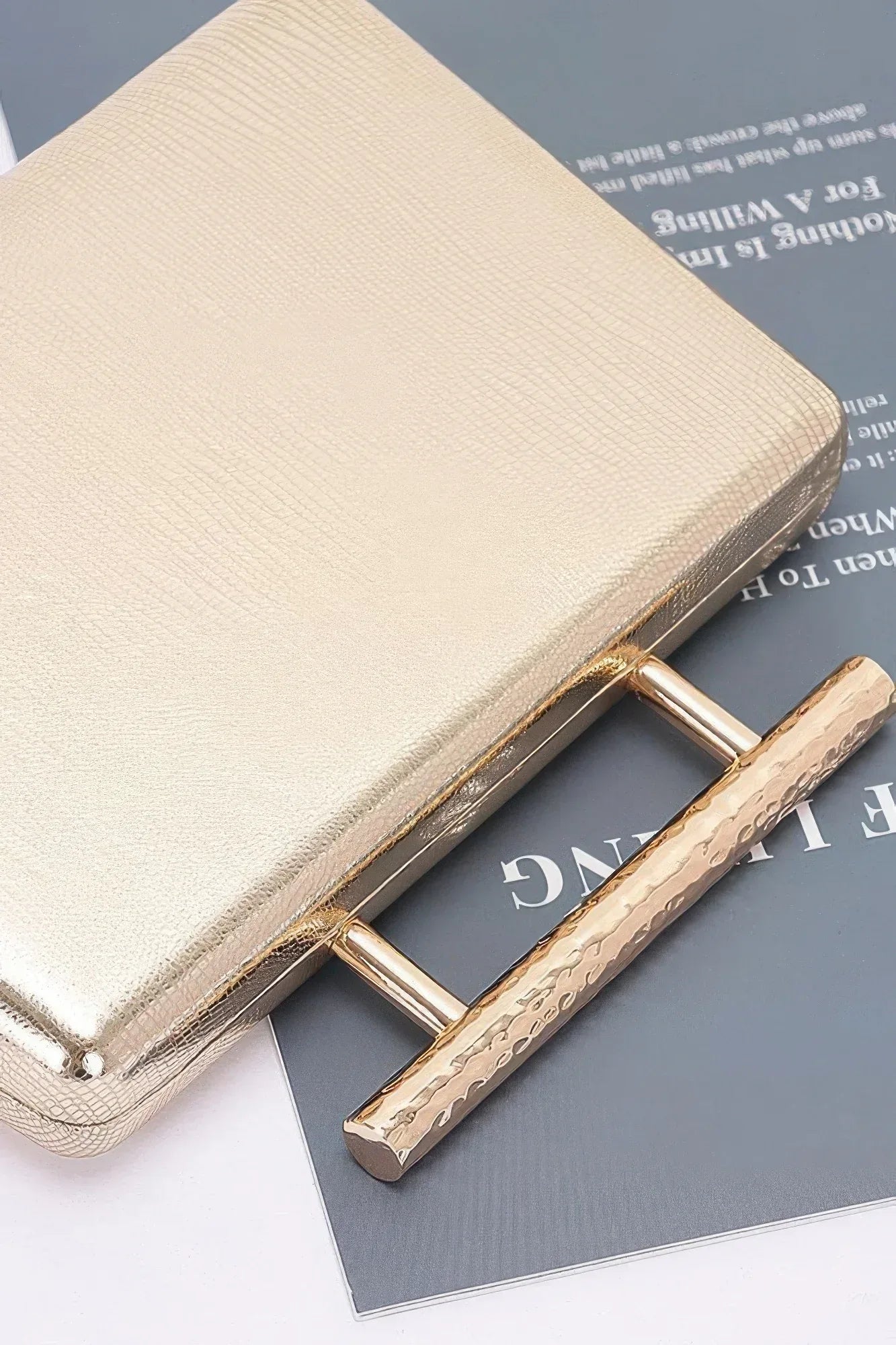 Metal Handle Top Case Clutch | Mixtshop LLC