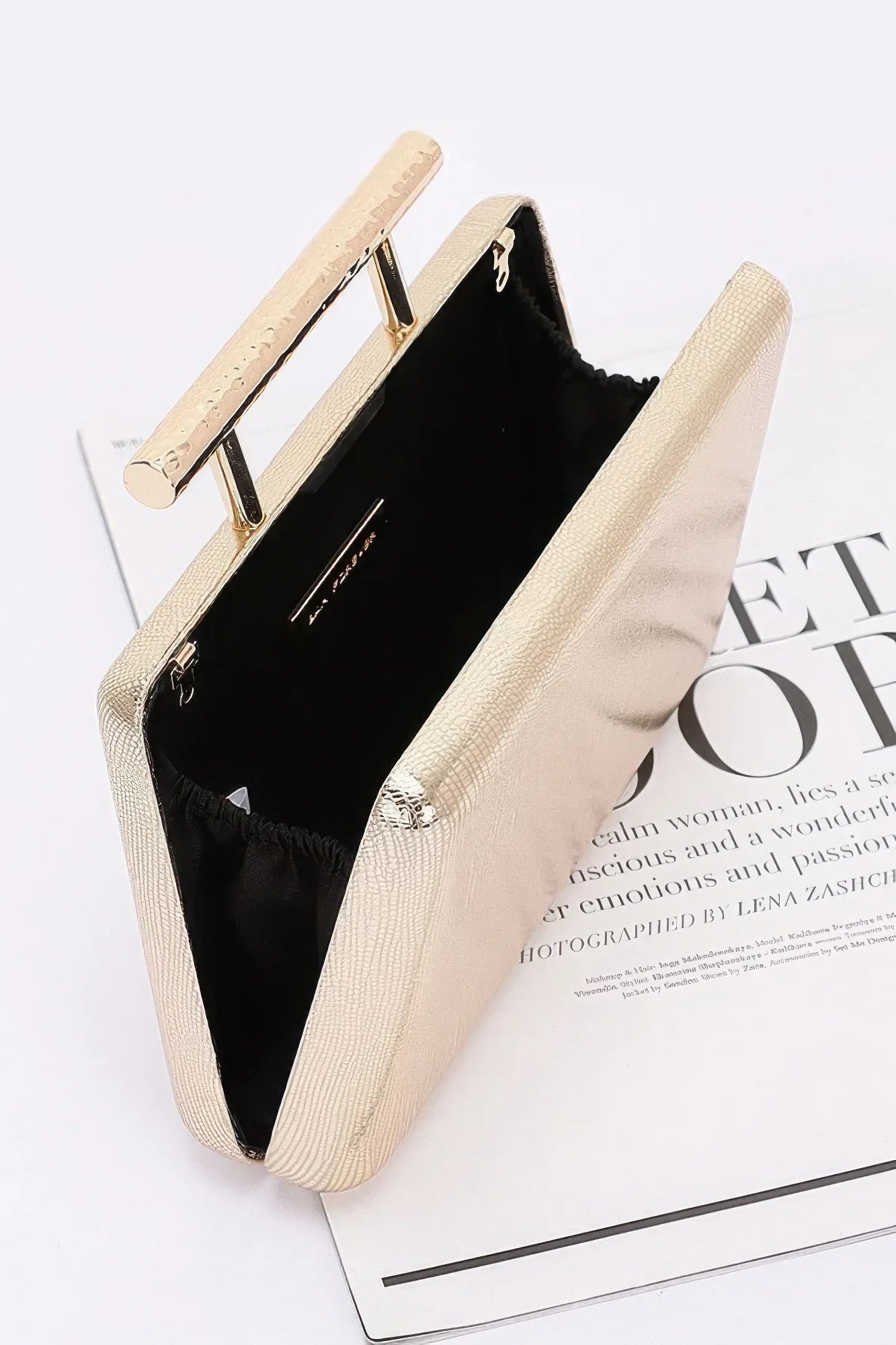 Metal Handle Top Case Clutch | Mixtshop LLC