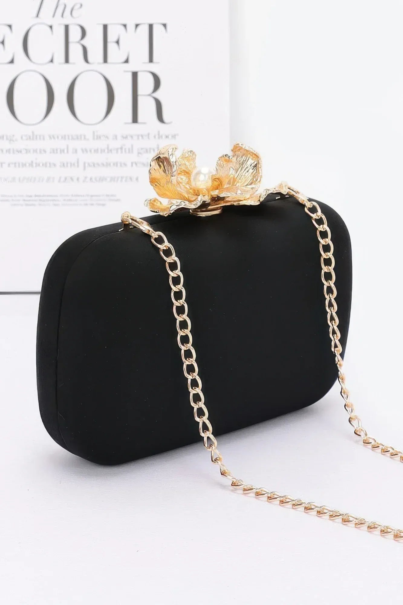 Big Metal Flower Satin Case Bag Secondary image