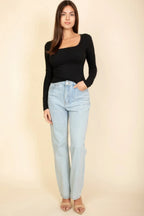 Square Neck Long Sleeve Top | Mixtshop LLC