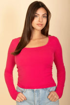 Square Neck Long Sleeve Top | Mixtshop LLC