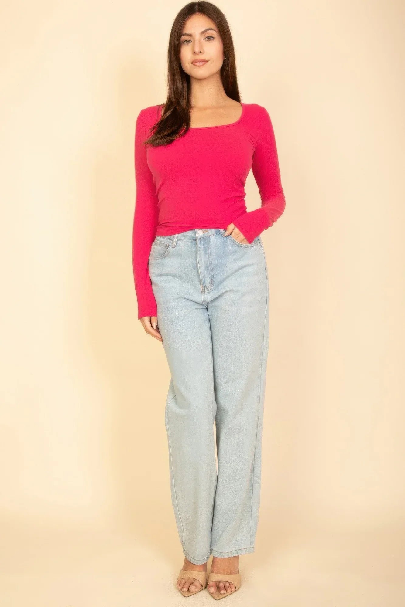 Square Neck Long Sleeve Top | Mixtshop LLC