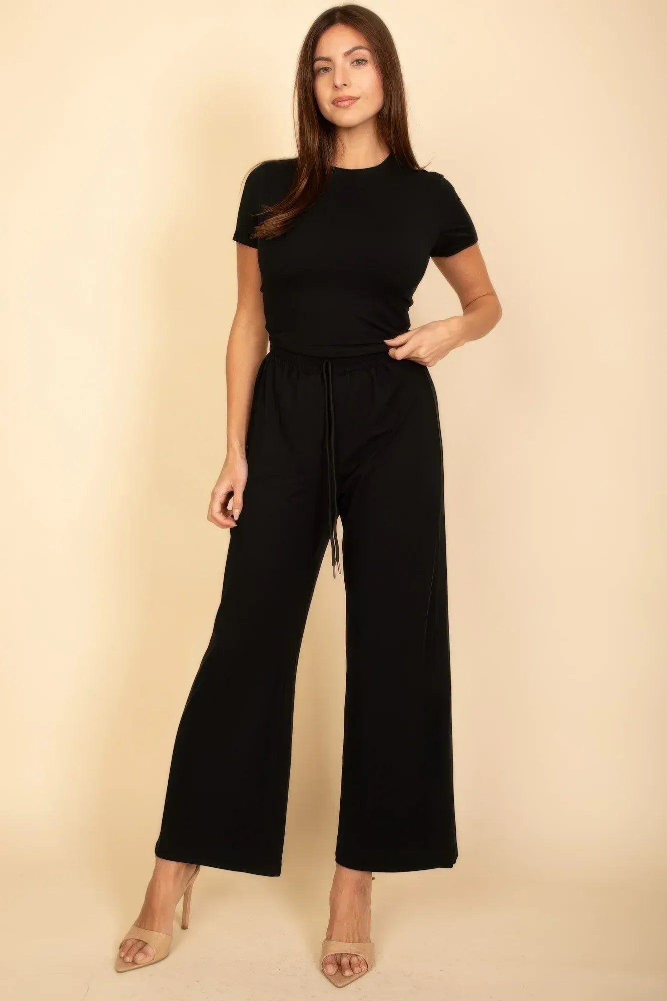 Relaxed Fit Top And Wide-leg Pants Set Secondary image