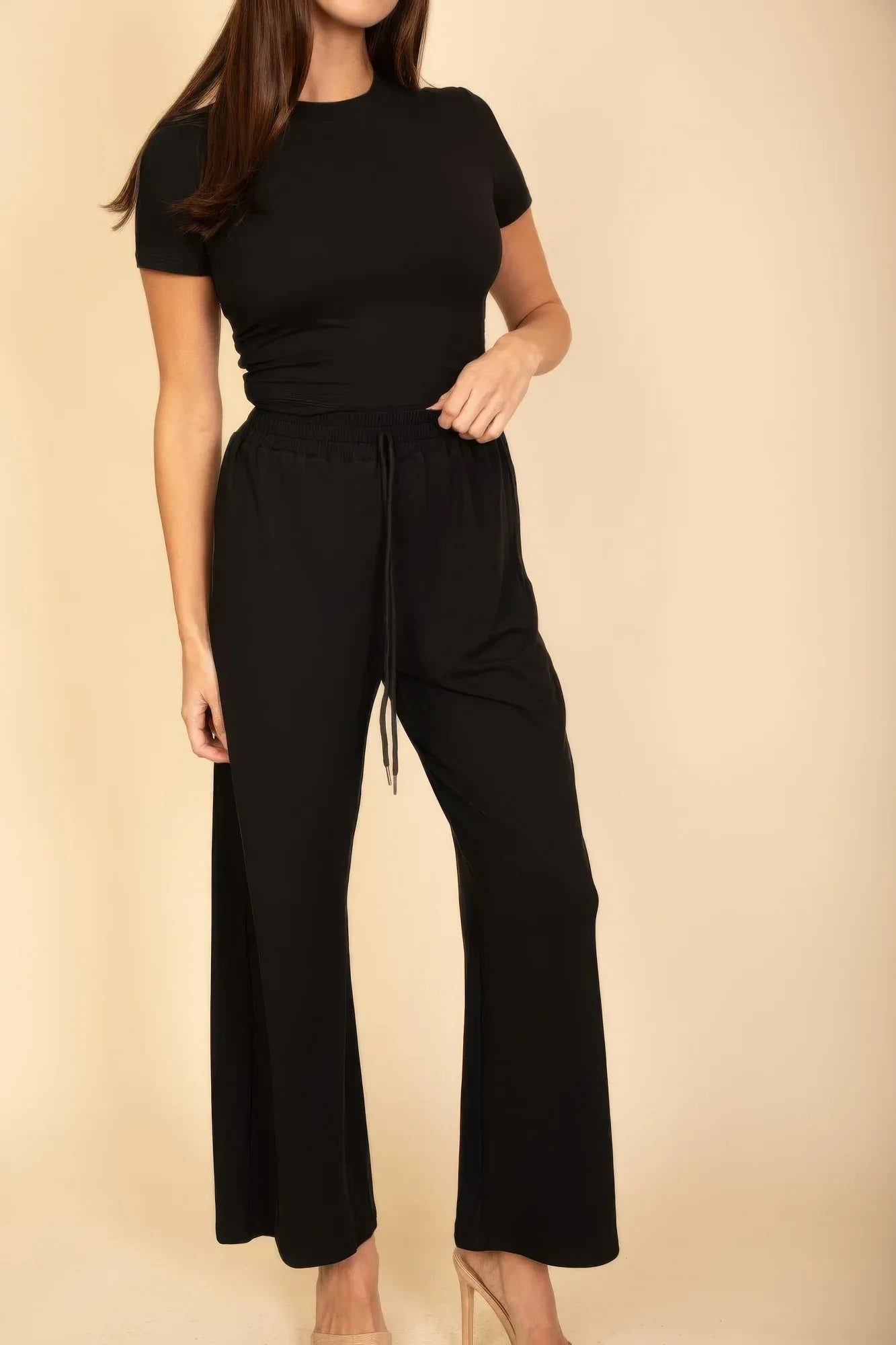 Relaxed Fit Top And Wide-leg Pants Set | Mixtshop LLC