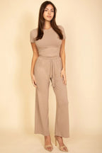 Relaxed Fit Top And Wide-leg Pants Set | Mixtshop LLC