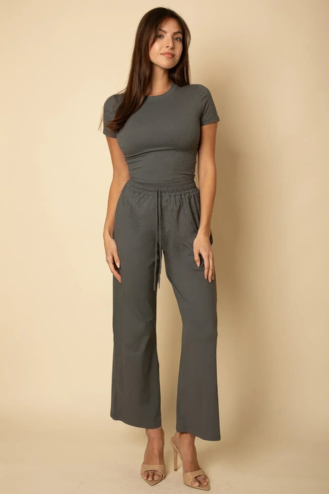 Relaxed Fit Top And Wide-leg Pants Set | Mixtshop LLC