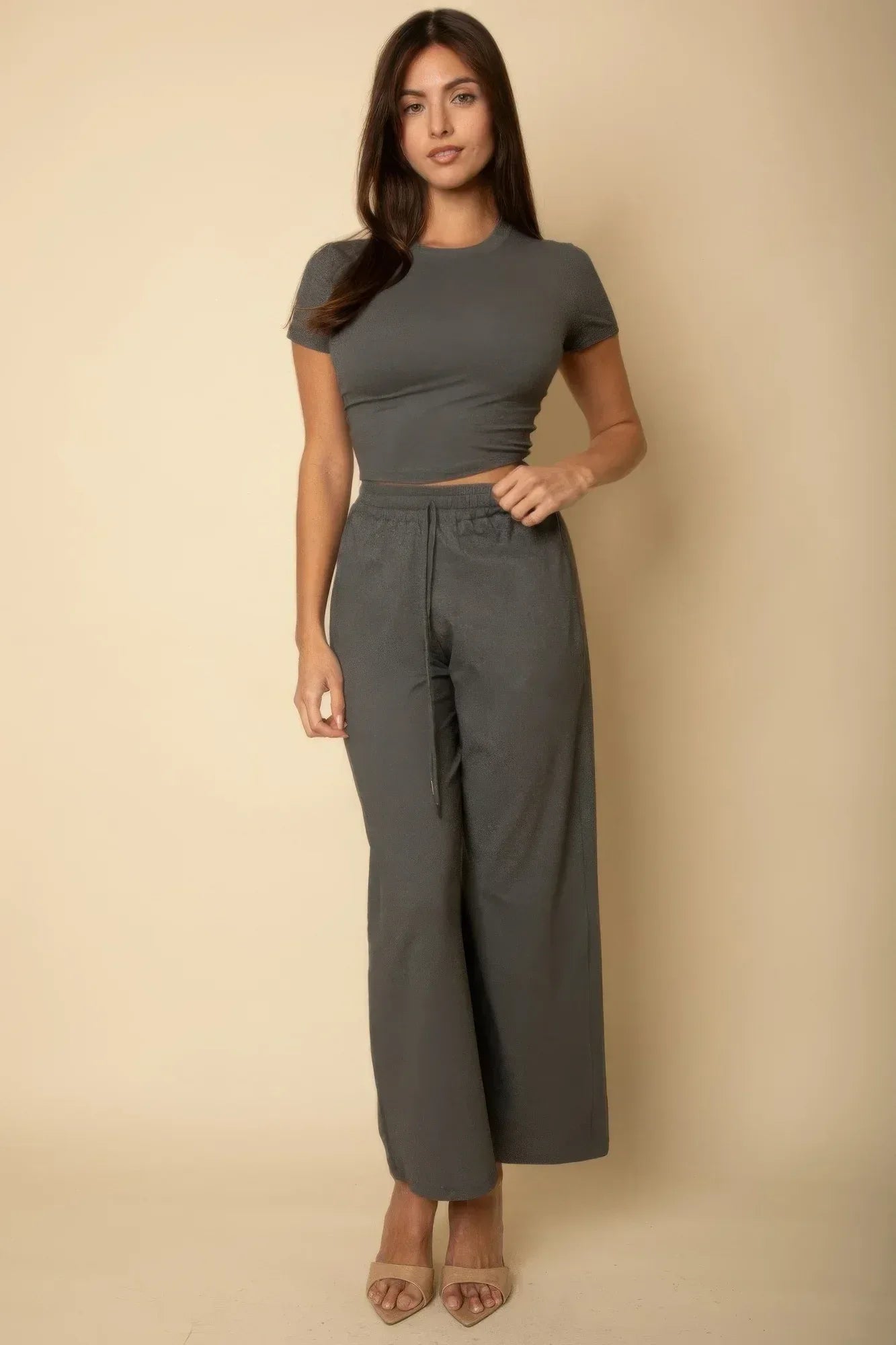 Relaxed Fit Top And Wide-leg Pants Set | Mixtshop LLC