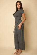 Relaxed Fit Top And Wide-leg Pants Set | Mixtshop LLC