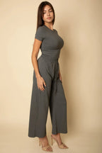 Relaxed Fit Top And Wide-leg Pants Set | Mixtshop LLC
