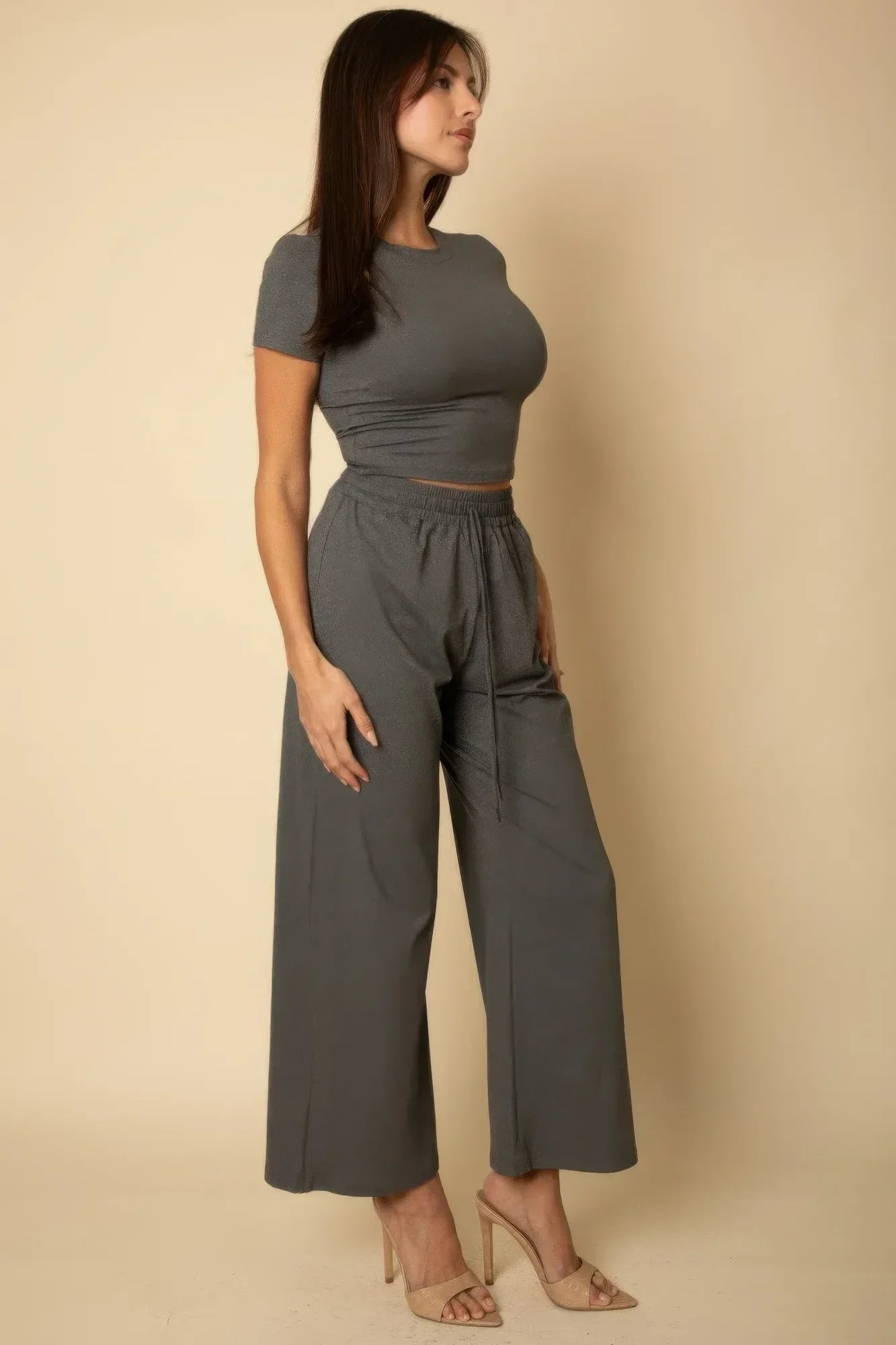 Relaxed Fit Top And Wide-leg Pants Set | Mixtshop LLC