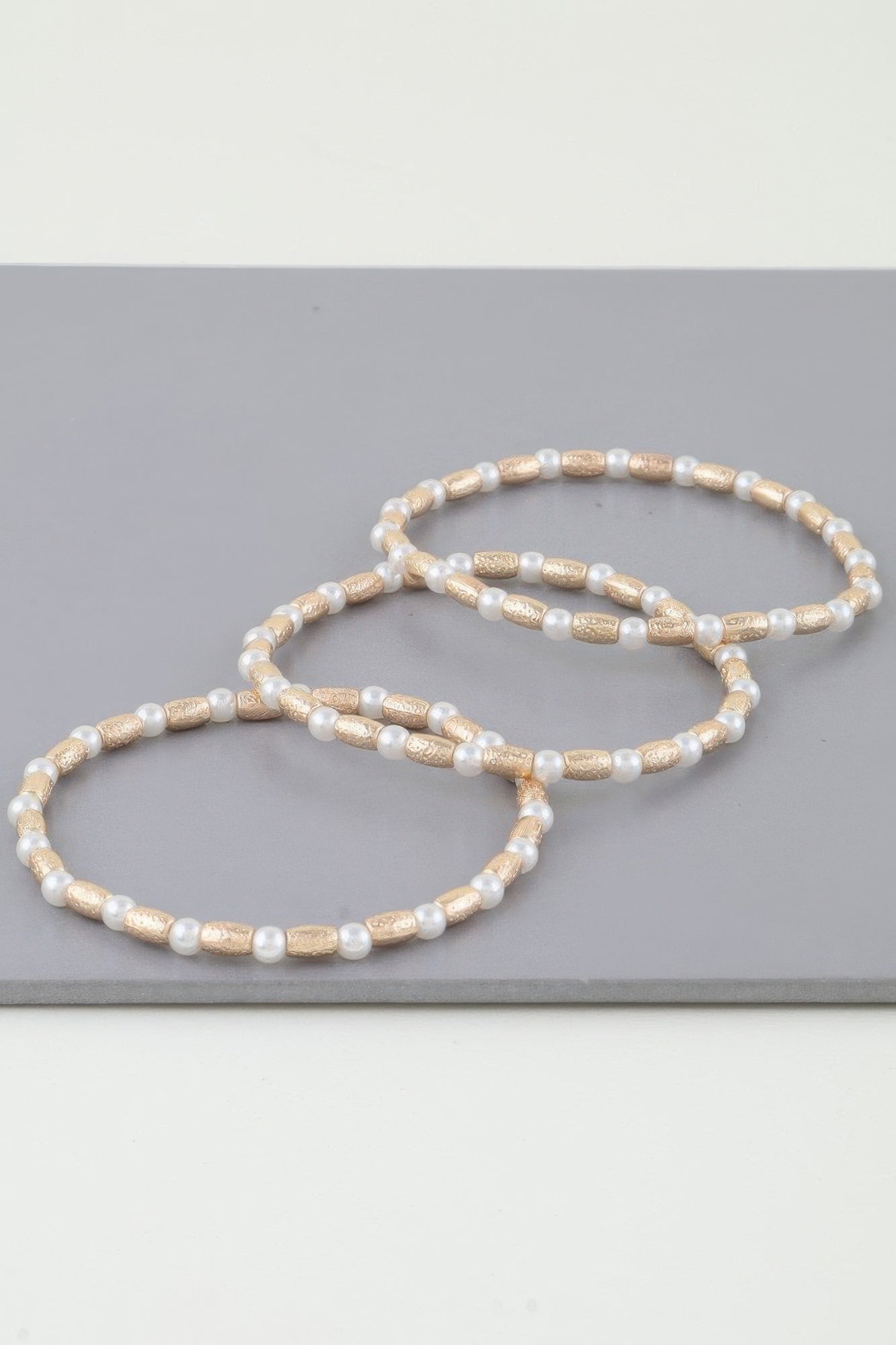 Triple Pillar Pearl Beaded Bracelet | Mixtshop LLC