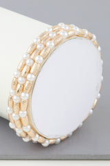Triple Pillar Pearl Beaded Bracelet | Mixtshop LLC