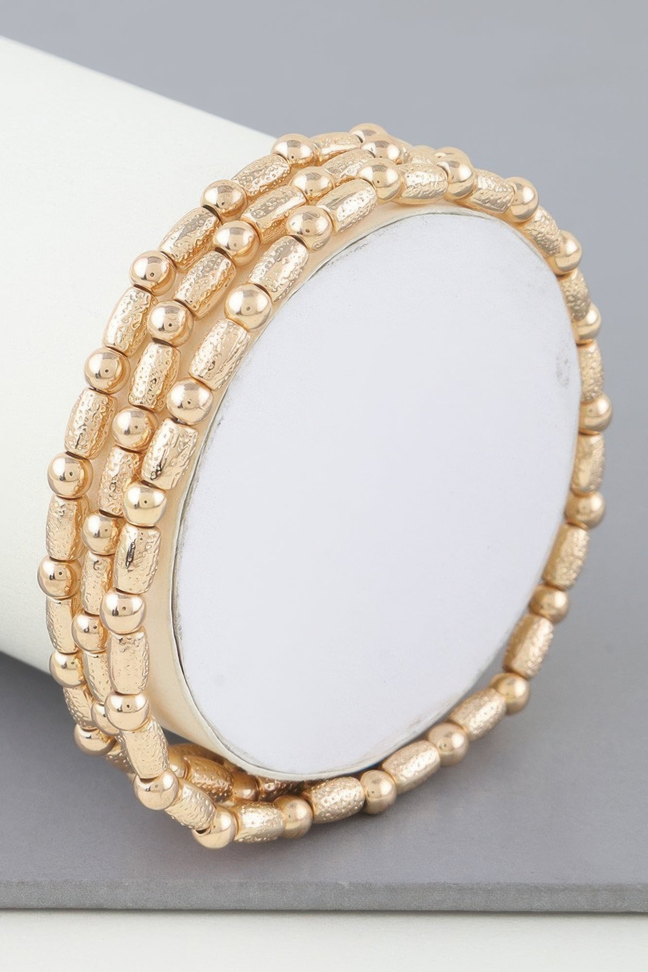 Triple Pillar Stone Beaded Bracelet | Mixtshop LLC Main image